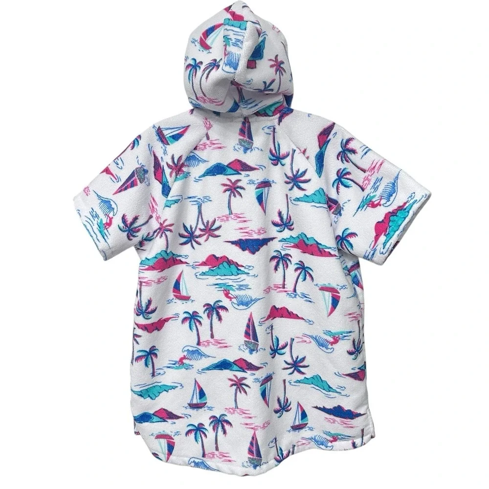 Tommy Bahama Kids Beach Cover Multi-Color Palmtree Terry Cloth‎ Youth Size L/XL